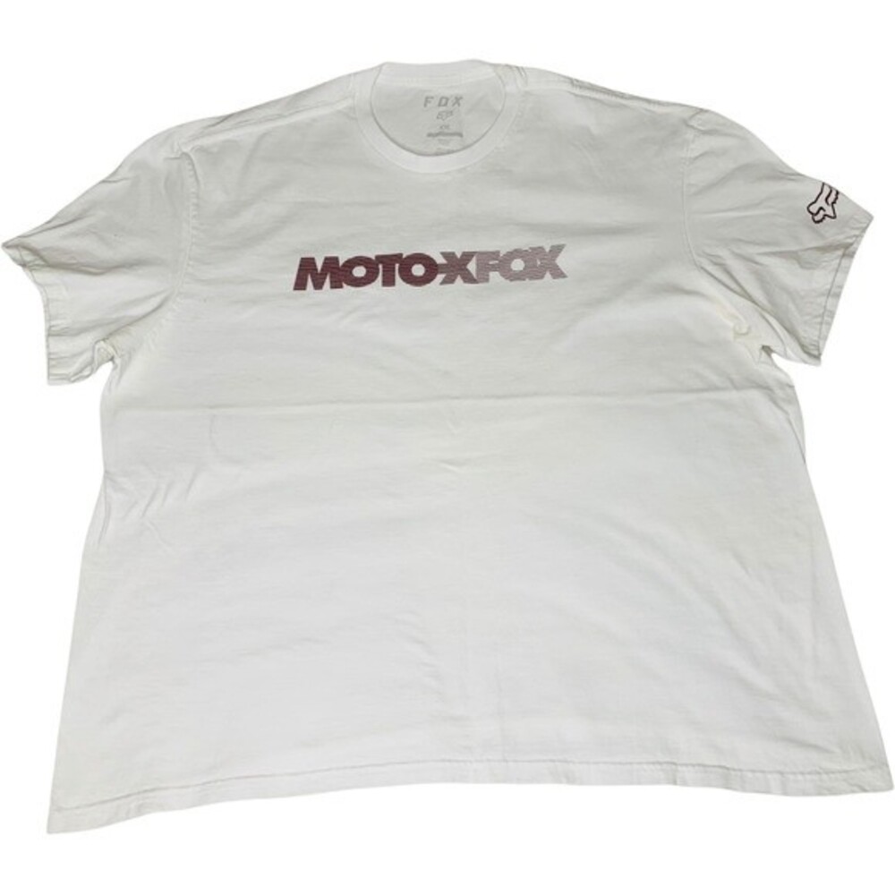 Fox Racing Moto X Fox T-Shirt Mens XXL 2XL White Graphic Logo Motocross Tee